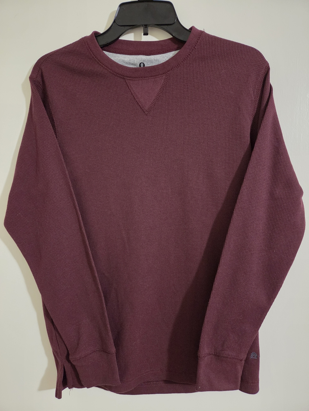 NWT Sun River Men's Medium Burgundy Waffle Thermal Long Sleeve Crewneck Shirt